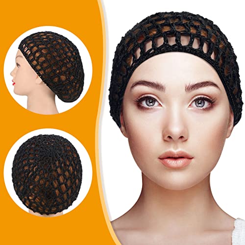 4 парчиња мрежна капчиња за коса мрежа рајон плетена капа, дебела кратка женска фризура, снуди покрива украс за спиење