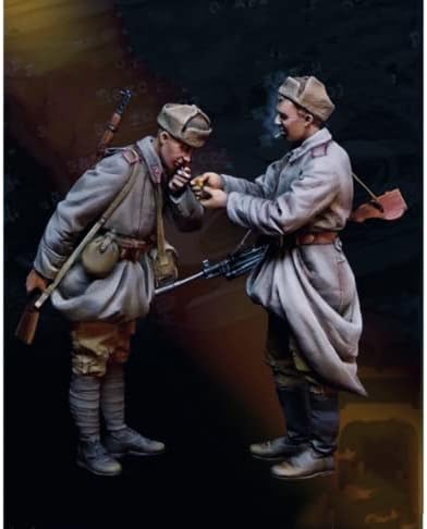 【1/35】 Модел на војник од смола WWII Советски војници комплет за смола // ph1O-8