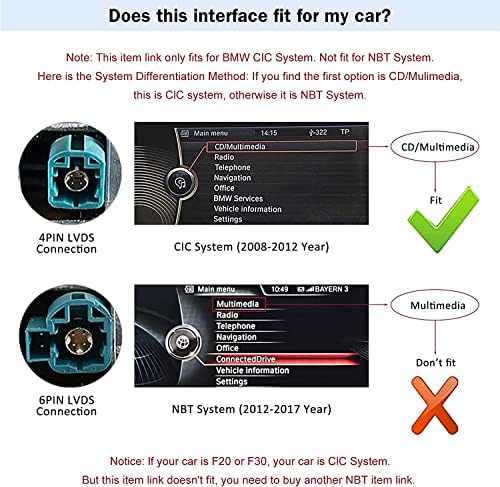 Ninetom Безжичен Carplay Retrofit Cit Декодер За Bmw CIC Систем 1 3 5 6 7 Серија X1 X3 X5 X6 Z4 2008-2012 Година, Поддршка Android Auto, Огледало Врска, Резервна Камера, GPS, Siri, YouTube