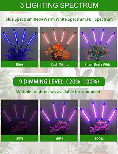 Shyineyou расте светла за затворен растенија целосен спектар, 80 LED диоди растителна светлина за затворени растенија со база, растителни растат