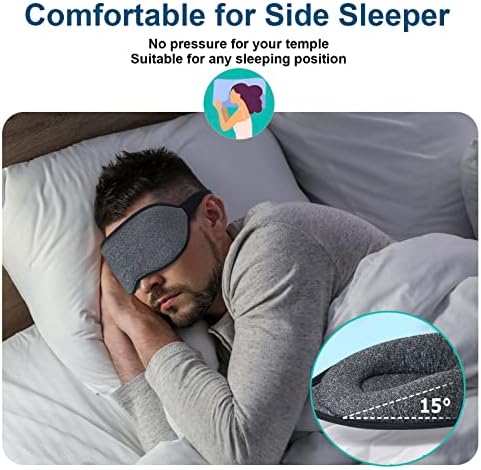 Маска за спиење за жени мажи, Блокирачка маска за очи за спиење за страничен сон, луксузен 3D контурен ноќен слепило, дишење и меки капаци