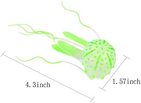 Sci-снабдување блескав ефект Вештачка лажна медуза за украс за украсување на резервоарот за риби, зелена боја