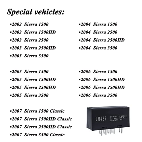 10383321 ПРЕДУПРЕДУВАЕ И СВЕТСКИ сигнал за сигнал, LED Flasher компатибилен со Chevy Silverado & GMC Sierra Trucks 2003 2004 2004 2006 2007 Изберете