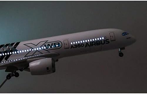 Авион со ленти со ленти од 47 см А350 прототип модел со тркала со светла