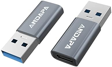 АНДАПА [Двострани 10Gbps] USB C Женски НА USB Машки Адаптери[2 Пакет], USB C До USB 3.0 Адаптер Двострани Суперспеед Податоци Компатибилен