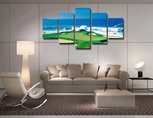 Pebble Beach Golf Comes-California, US Wall Art Canvas Prints Prints Wall Decor Decor kight 5 панел сино небо море голф курс крајбрежни