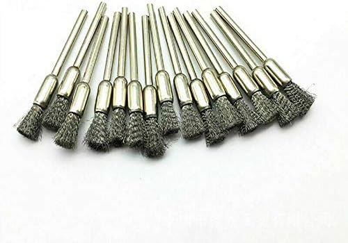 BE-TOOL Wire Brushes, Steel Wire Brush Steel Wire Brush Polishing Wheels Set Kit For Rotary Tool Drill Bit 3 Mode（15 pcs Pencil