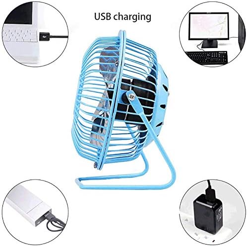 SBSNH Mini USB вентилатор за работна површина, тивок преносен вентилатор на табелата, ротација од 360 °, мал личен вентилатор за дома,