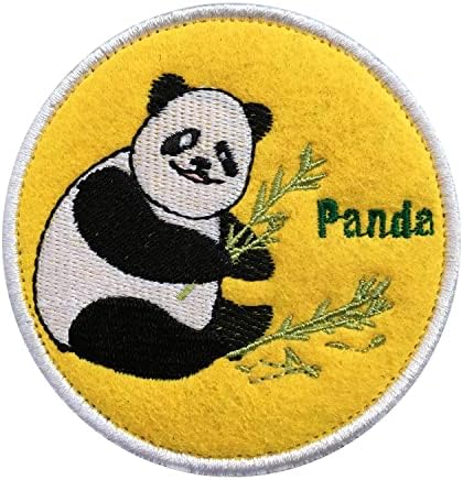 Yzkuang панда извезена лепенки воен тактички морал лепенка за лепец амблем аплика за закрпи за облека за ранец додатоци