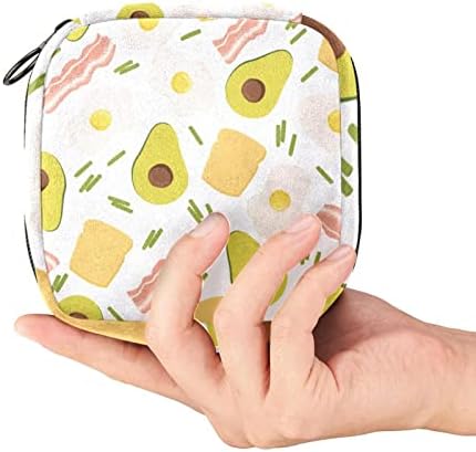 Тампон држач за чанта, преносен држач за женска менструација, авокадо јајца зеленчук храна симпатична санитарна торба за складирање на салфетка за жени