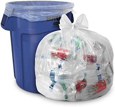 Алуф Пластика 33 Галони Проѕирни Кеси За Отпадоци - - 33 х 39 - 1,5 Милиони Тешки Индустриски Облоги Проѕирни Кеси За Ѓубре За Рециклирање,