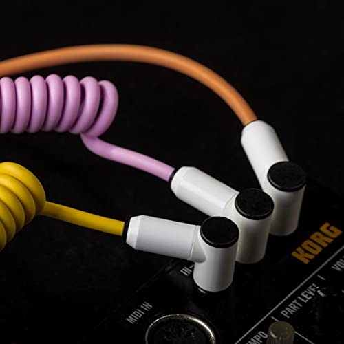 MyVolts Candycord Audio Cable, Angled Mini приклучок до агол голем џек, кадрава 100 см до 200 см, боја на праска на зајдисонце