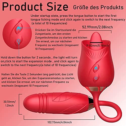Powerrider Vibrator за жени, розово играчки јазик што лиже вибратор со вибрирачко јајце, g место роза вибратор клиторичен вибратор дилдо стимулатор вагинален и анален секс и