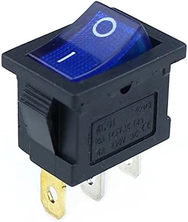 ZLAST 1PCS KCD1 прекинувач за прекинувач на прекинувачот за напојување 3pin On-Off 6A/10A 250V/125V AC Црвено жолто зелено црно копче за црно копче