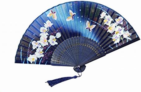 Саломе Идеја Кинески/Јапонски Рачен Вентилатор За Преклопување Свила Различна Шема На Пеперутка Сакура Бамбус Рачен Вентилатор За Преклопување