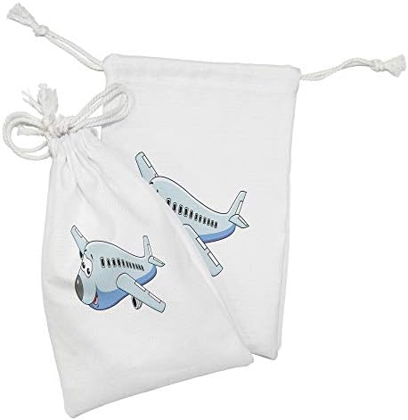 Зачудувачки сет на торбичка за ткаенини од цртани филмови од 2, насмеано комерцијален карактер на авионот за забавно печатење на воздухот, мала торба за влечење за ?