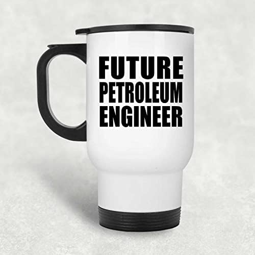 DesignSify Future Engineer на нафта, кригла со бели патувања 14oz не'рѓосувачки челик изолиран тумб, подароци за роденденски годишнини