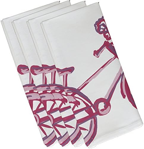 Е По Дизајн Ла Бициклета Геометриска Салфетка За Печатење, 19 на 19, Розови Образи