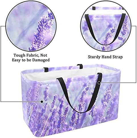 Lorvies lavender цвет мавта виолетова еднократна издржлива торба за купување намирници - Тешка голема структурирана тота