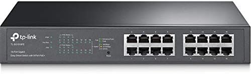 TP-Link 16-Port Gigabit Easy Smart Desktop/RackMount Switch, 8-порта POE, метал