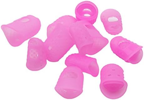Гуошанг 15 парчиња силиконски прсти со прсти, Совети за нокти на ноктите заштитни ракави, розова