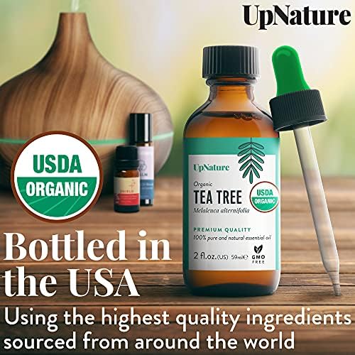 УСДА Сертифицирано органско чајно дрво Есенцијално масло 2oz - природно и чисто масло од чајно дрво за нега на кожата, серум за раст на косата