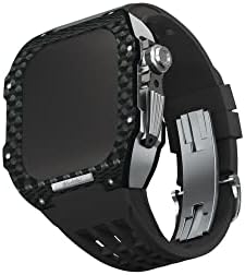 Комплет за часовници за часовници за јаглеродни влакна за јаглеродни влакна за серијалот „Епл часовник“ 8/7/6/5/4/SE, за IWATCH 44/45mm Watch Band, Luxury Watch Band, Watch Band Autgrade и Комплет з