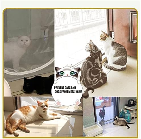 Вратата на вратата на екранот со мачки, засилен со миленичиња, врата, патент завеса за да ги задржи кучињата и мачките што ги стопираат мачките што истекуваат на вра