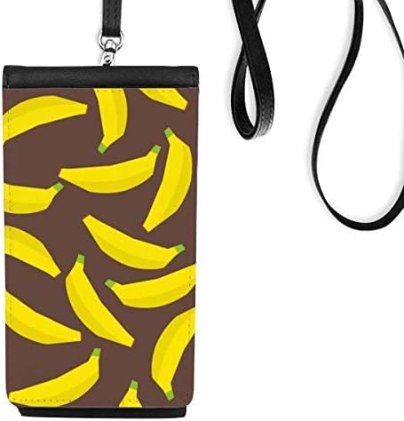 Жолто овошје илустрација на овошје и илустрација телефонски паричник чанта што виси мобилна торбичка црн џеб