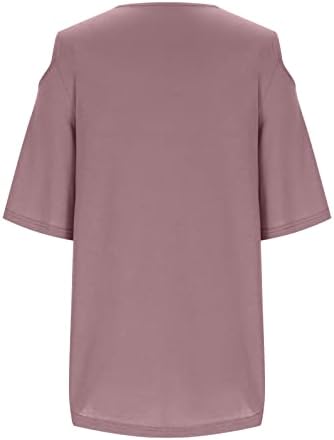 Womenените плус големина на врвови со големина V вратот со кратки ракави со кратки ракави ладни кошули од лабава маички со тунични