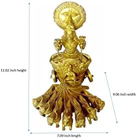 Статуа на месинг на Bharat Haat на големиот лорд Сурија Рат со фино завршница за резба во месинг метал Индиски месинг прецизно
