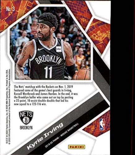 2019-20 Панини мозаик волја да ја освои кошаркарската картичка на Кири Ирвинг Ирвинг Бруклин Нетс