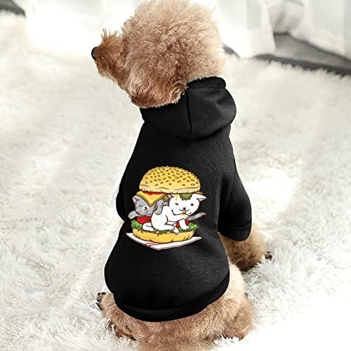 Хамбургер Мачка Едноделен Костим За Кучиња Костум За Миленичиња Облека Со Капа Додатоци За Миленичиња ЗА Кученце И Мачка XL