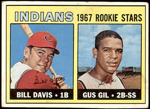 1967 Топпс 253 Дебитанти на Индијанците Бил Дејвис/Гус Гил Кливленд Индијанци Фер Индијанци