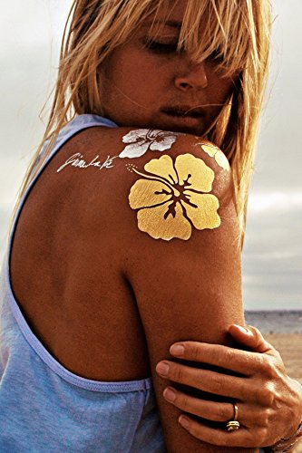Блесок тетоважи златна рипка бакнеж H20 автентична метална привремена пакет за тетоважи | Пакет за налепници за тетоважи | Тетоважа