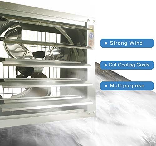Вентилатор за издувни гасови на Grelwt 24 wallид - променлива брзина - Автоматски бленда - вентилатор за вентилатор за домашна таванот, барака или гаража вентилација, 4390 CFM