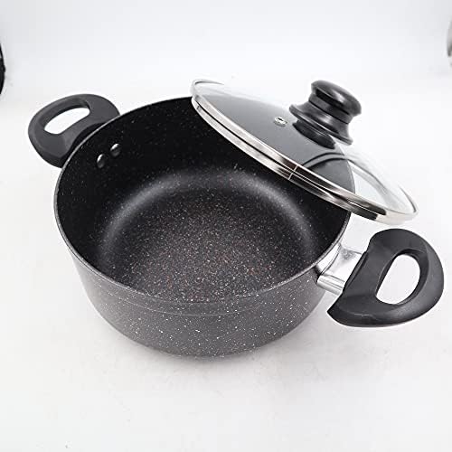 MZXUN MASTOR Star 7PCS Cookward Set Black Granite Fry Pan Souce Pot Milk Pot стакло нелеплива индукција и шпорет на гас