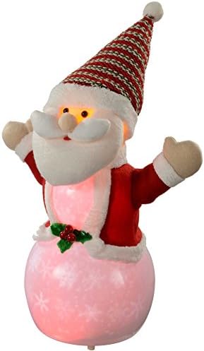 Дедо мраз со 8 Музички Песни И Снег Снегулка Внатре Боја Предводена Тело, 33 См-Голем
