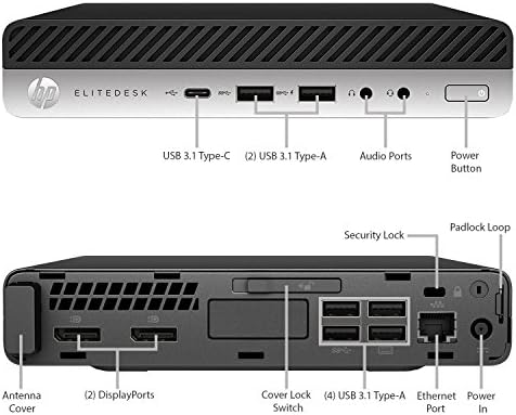 HP EliteDesk 800 G3 Мини Бизнис Десктоп Компјутер, Intel Quad-Core i7-6700T до 3.60 GHz, 8GB DDR4 RAM МЕМОРИЈА, 256GB SSD, 802.11