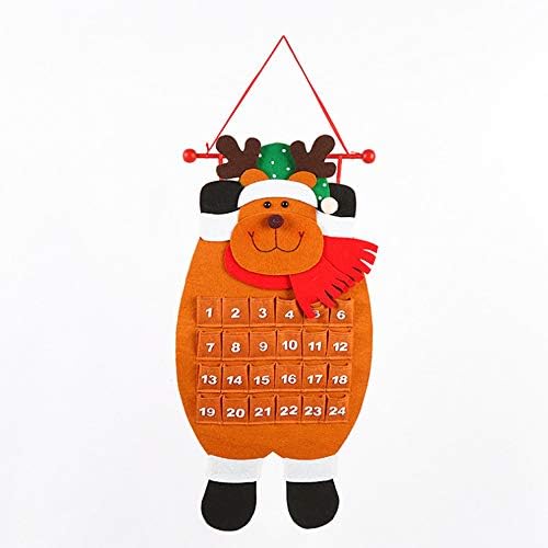 Дедо Мраз Божиќ Доаѓањето Календар, 3D Почувствува Виси Доаѓањето Календар 24 Ден Еднократно Одбројување На Божиќ Календар За Деца Ѕид Врата