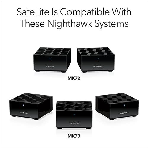 Netgear Nighthawk Двоен Бенд Целиот Дом Мрежа WiFi 6 Додаток На Сателит-Работи Со Вашиот Nighthawk Mk72 ИЛИ Mk73 Систем, Додава до 1.500 квадратни метри. фт. Покриеност, АКС3000