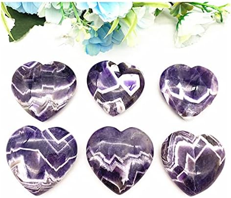 Laaalid xn216 1pc природен сон аметист во форма на срце во форма на срце, врежана дланка, заздравувајќи скапоцени камења за подароци