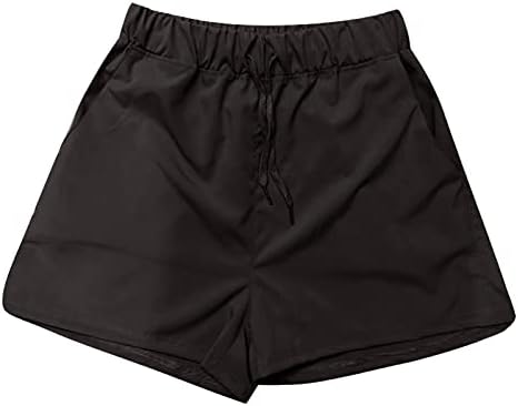 Луруа шорцеви за жени Активни облека Спортски шорцеви Еластични половини удобни тренинзи со џебови летни кратки панталони