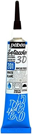 Pebeo Setacolor 3D Brod ' Apperle, Димензионална Ткаенина Боја, 20 ml Цевка-Бела