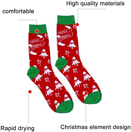 6 пара Божиќни средини со должина на телето, надворешни елементи, чорапи Божиќни украси подароци