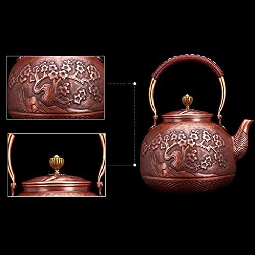 Креативна едноставност јапонски леано железо Тетсубин чајник чајник Тетсубин чај котел 2200ml чист рачно изработен бакар тенџере со голем капацитет