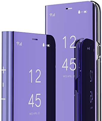 Bichong Компатибилен Со Samsung Galaxy A13 5G Случај Со Kickstand Flip Кожа Јасен Поглед Шминка Огледало Сјај Луксузен Шок Отпорен Заштитен