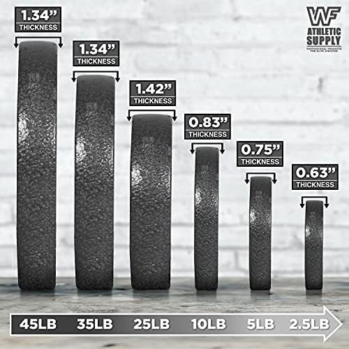 WF атлетско снабдување со леано железо 2 -инчен олимписки зафат за обука на сила, тонирање на мускулите, губење на тежината и CrossFit - Достапни се повеќекратни избори