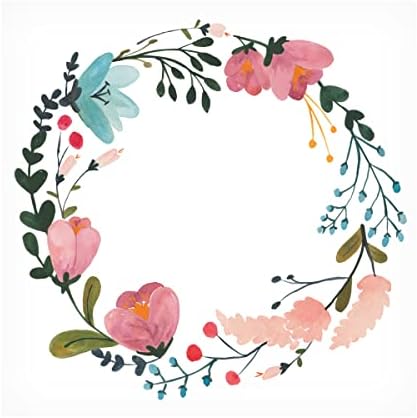 Трговска марка ликовна уметност „Романтичен цветен венец II“ платно уметност од портфолио на диво јаболко 18x18