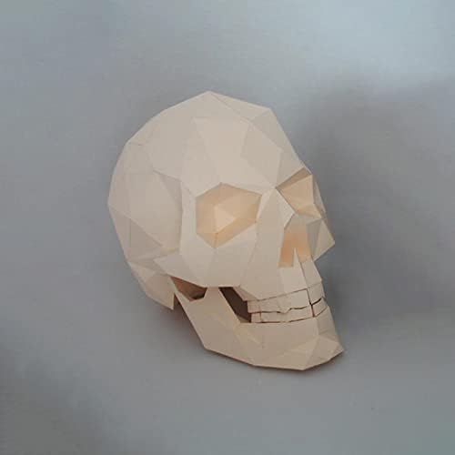 Човечка форма на череп DIY модел на хартија Креативна хартија трофеј Рачно изработена хартија скулптура геометриска ороми загатка 3Д домашна